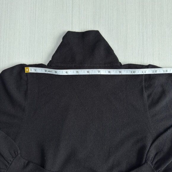 EXPRESS High Ribbed Blouson Sleeve‎ Turtleneck Sweater Black S Party Office New - Picture 8 of 13